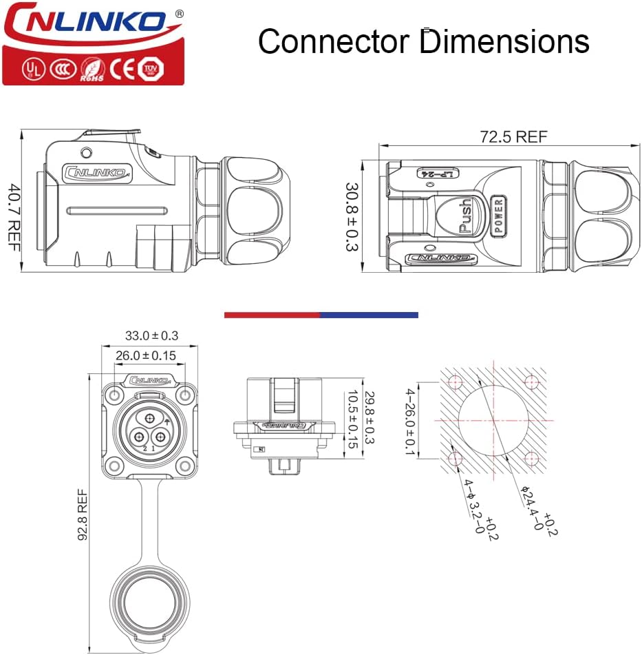 LP-24 Serie: M24 3-Pin Rundsteckverbinder lp 20 m20 4 pin set (复制)